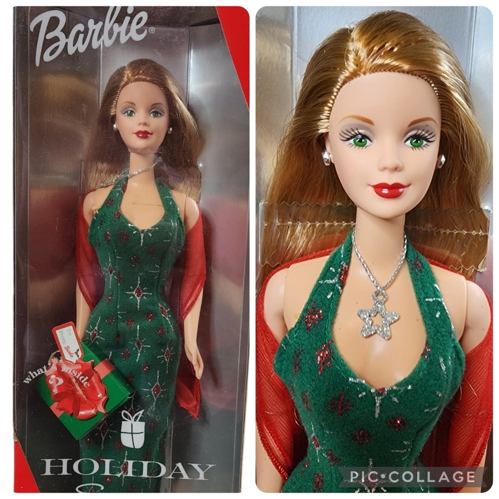 Barbie doll collectable holiday surprise gift, green gown, new in box